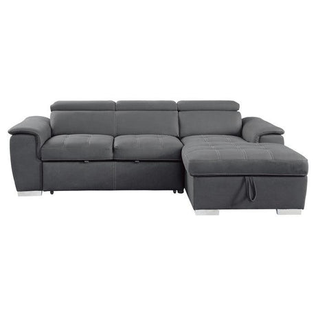 Homelegance - Ferriday 2-Piece Sectional With Pull-Out Bed And Hidden Storage In Gray - 8228Gy*