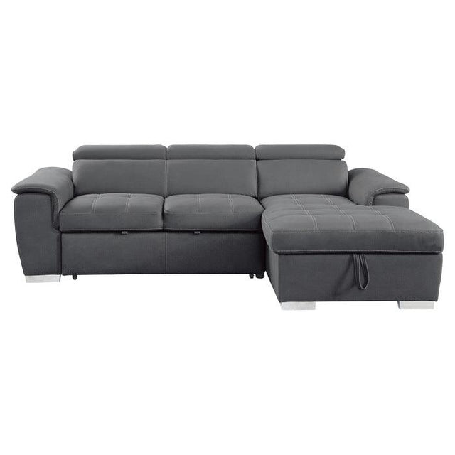 Homelegance - Ferriday 2-Piece Sectional With Pull-Out Bed And Hidden Storage In Gray - 8228Gy*