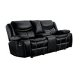 Bastrop Double Glider Reclining Loveseat With Center Console 8230Blk-2 | Homelegance