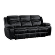 Bastrop Double Reclining Sofa 8230Blk-3 | Homelegance