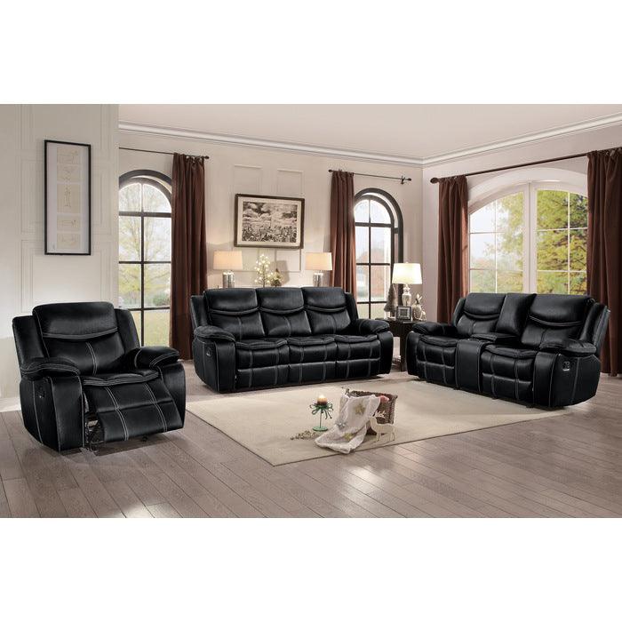 Bastrop Double Glider Reclining Loveseat With Center Console 8230Blk - 2 | Homelegance | Home Elegance USA