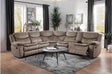 Bastrop Brown Reclining Sectional with Console & Cup Holders – Homelegance