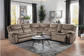 Bastrop Brown Reclining Sectional with Console & Cup Holders – Homelegance