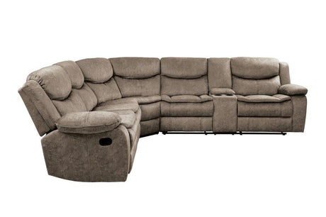 Bastrop Brown Reclining Sectional with Console & Cup Holders – Homelegance