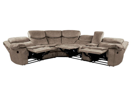 Bastrop Brown Reclining Sectional with Console & Cup Holders – Homelegance