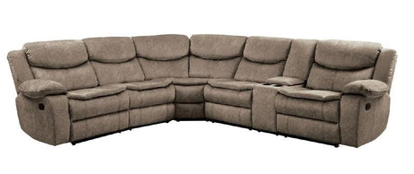 Bastrop Brown Reclining Sectional with Console & Cup Holders – Homelegance