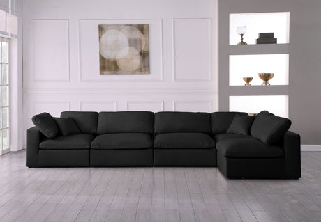 Serene - Cloud Modular Sectional 5 Piece - Black - Fabric - Home Elegance USA