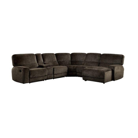 Homelegance - Shreveport 6-Piece Modular Reclining Sectional With Right Chaise In Brown - 8238*6Lrrc