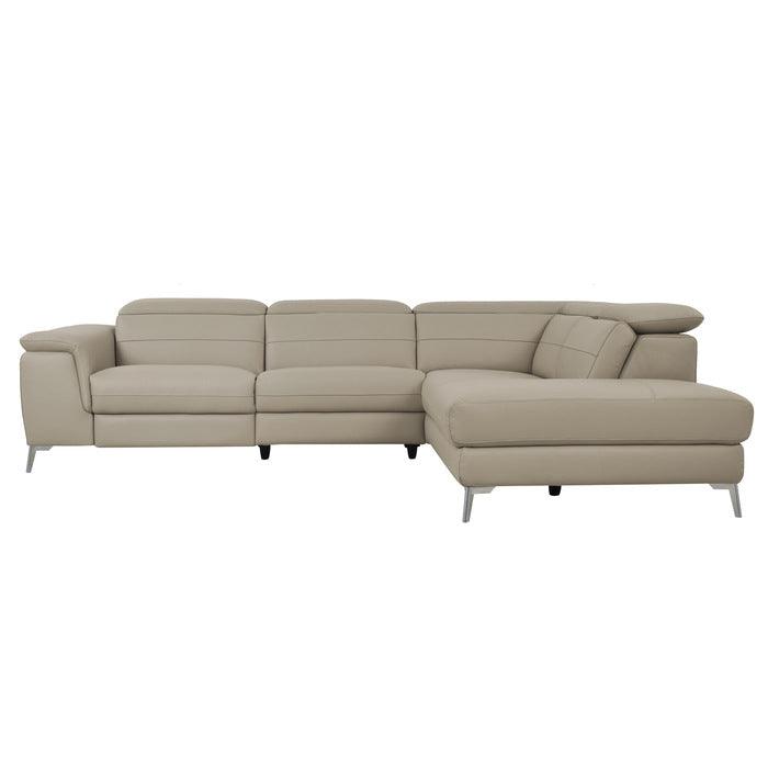 Homelegance - Cinque Taupe Leather Power Reclining Sectional - 8256