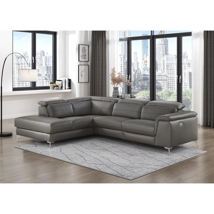 Homelegance - Cinque 2-Piece Power Sectional With Left Chaise In Dark Gray - 8256M-Gry*2Lrpw