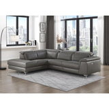 Homelegance - Cinque 2-Piece Power Sectional With Left Chaise In Dark Gray - 8256M-Gry*2Lrpw