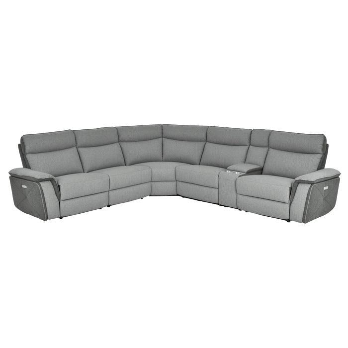 Homelegance - Maroni Gray 6 Piece Power Sectional With Power Headrest - 8259-6Scpwh