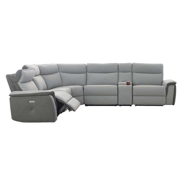 Homelegance - Maroni Gray 6 Piece Power Sectional With Power Headrest - 8259-6Scpwh