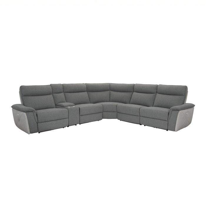 Homelegance - Maroni 6-Piece Modular Power Reclining Sectional With Power Headrests In Gray - 8259Dg*6Scpwh