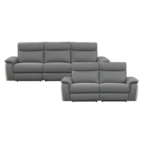 Homelegance - Maroni 2 Piece Double Reclining Sofa Set In Gray - 8259Dg*2Pwh