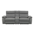 Maroni Power Double Reclining Love Seat With Center Console And Power Headrests In Gray 8259Dg-2Cnpwh* | Homelegance