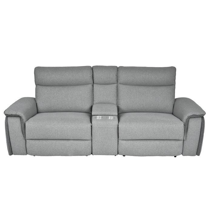 Homelegance - Maroni Power Double Reclining Love Seat With Center Console And Power Headrests In Gray - 8259-2Cnpwh*