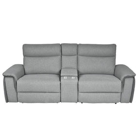 Maroni Power Double Reclining Love Seat With Center Console And Power Headrests In Gray 8259-2Cnpwh* | Homelegance