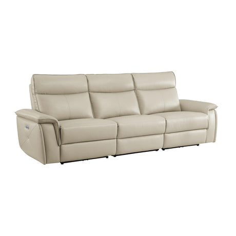 Moroni Power Double Reclining Sofa With Power Headrests In Taupe 8259Rftp-3Pwh* | Homelegance