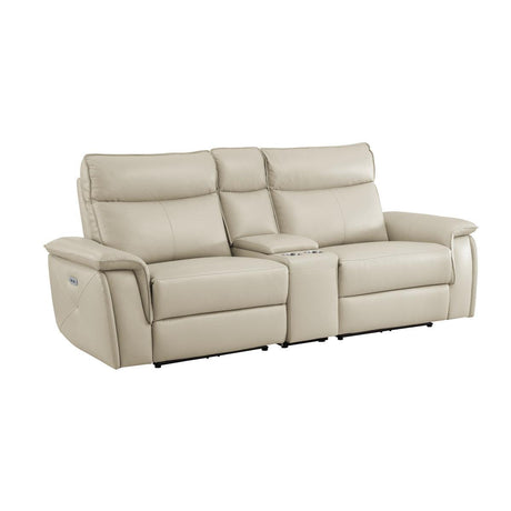 Homelegance - Moroni Power Double Reclining Loveseat With Center Console And Power Headrests In Taupe - 8259Rftp-2Cnpwh*