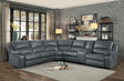 Falun Gray Power Reclining Sectional with USB & Console – Homelegance