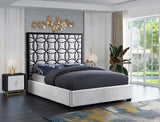 Meridian Furniture - Taj Velvet King Bed In White - Tajwhite-K