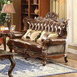 Jericho - Sofa & Love Seat & Chair - Brown / Dark Oak - Home Elegance USA