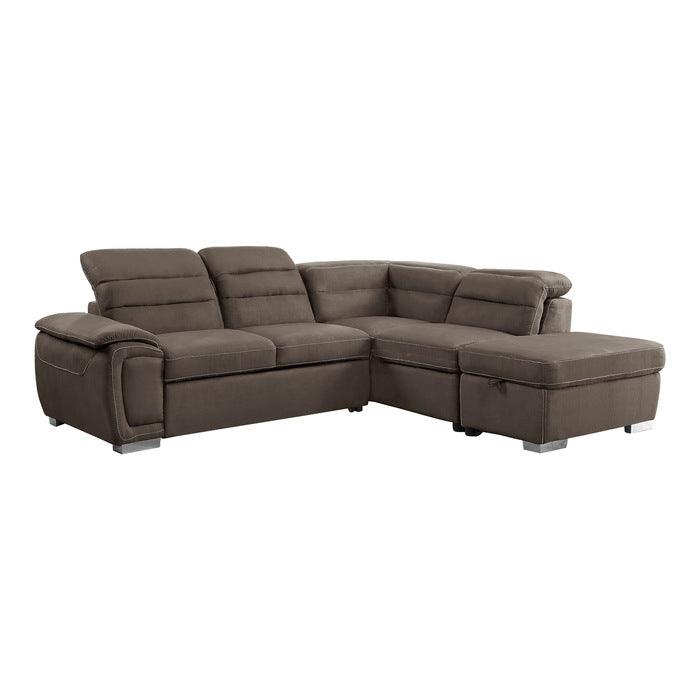 Homelegance - Platina Chocolate 3 Piece Sectional Sofa - 8277Ch