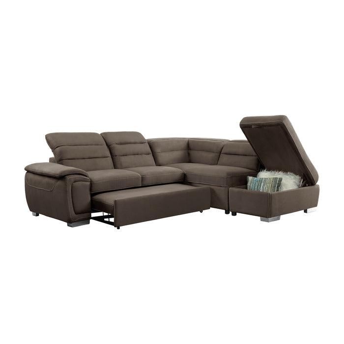 Homelegance - Platina Chocolate 3 Piece Sectional Sofa - 8277Ch