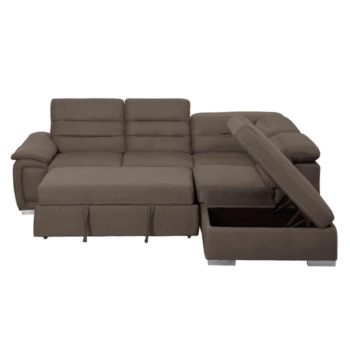 Homelegance - Platina Chocolate 3 Piece Sectional Sofa - 8277Ch