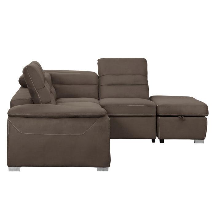 Homelegance - Platina Chocolate 3 Piece Sectional Sofa - 8277Ch