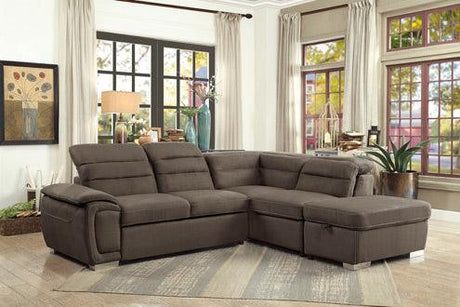 Homelegance - Platina Chocolate 3 Piece Sectional Sofa - 8277Ch