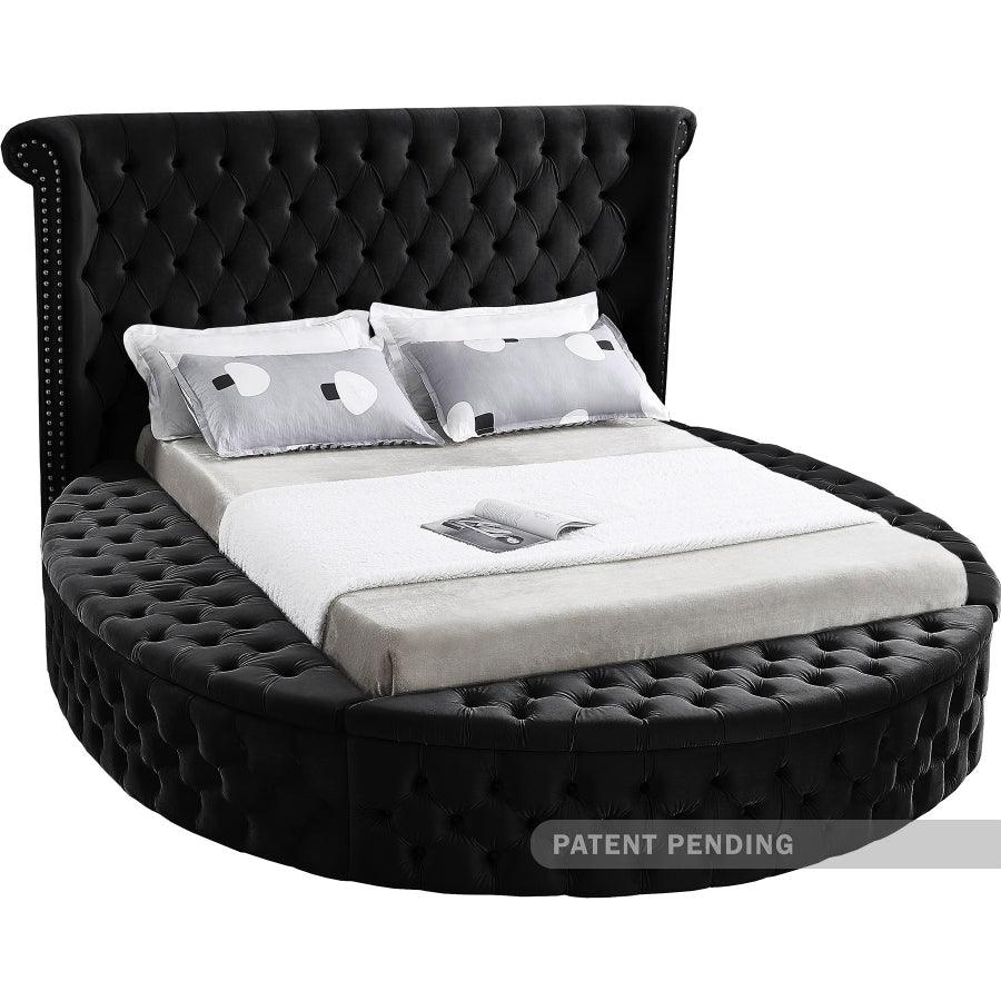 Meridian Furniture - Luxus Velvet King Bed In Black - Luxusblack-K