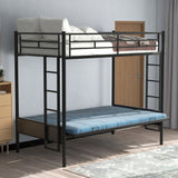 Twin over Full Metal Bunk Bed, Multi-Function,Black(OLD SKU:MF193079AAB) - Home Elegance USA