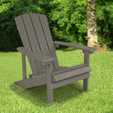 Charlestown All-Weather Adirondack Chair in Light Gray Faux Wood - Home Elegance USA