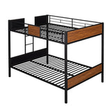 Full-over-full bunk bed modern style steel frame bunk bed with safety rail, built-in ladder for bedroom, dorm, boys, girls, adults(OLD SKU: MF190840AAD) - Home Elegance USA