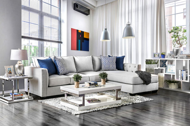 Ornella - Sectional - Light Gray / Blue - Home Elegance USA