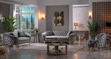 Vanessa Chair Livingroom Set in Grey and Gold with Fabric button-tufted velvet upholstery Finish - Home Elegance USA