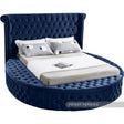 Luxus Velvet Queen Bed In Navy - Luxusnavy-Q | Meridian