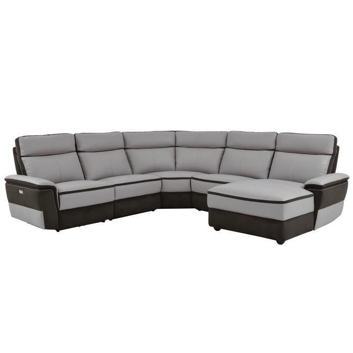 Homelegance - Laertes 5-Piece Modular Power Reclining Sectional With Right Chaise In Taupe Gray - 8318*5B1Pw