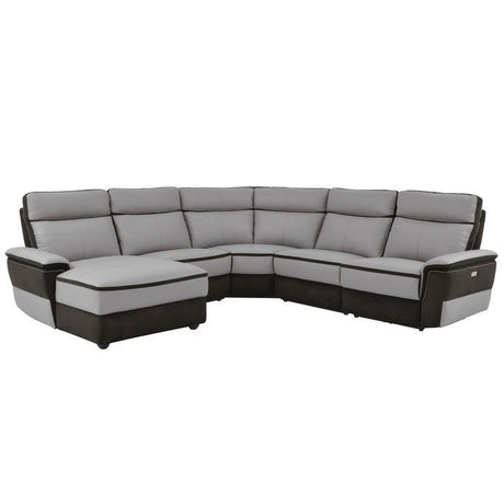 Homelegance - Laertes 5-Piece Modular Power Reclining Sectional With Left Chaise In Taupe Gray - 8318*5A1Pw