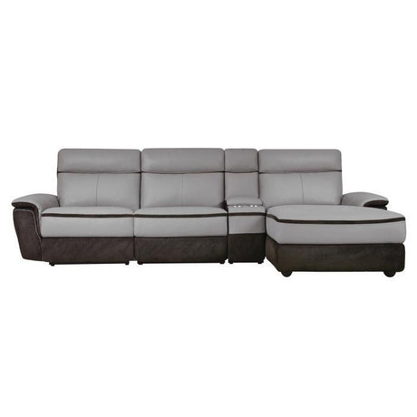 Homelegance - Laertes 4-Piece Modular Power Reclining Sectional With Right Chaise In Taupe Gray - 8318*4Lr5R