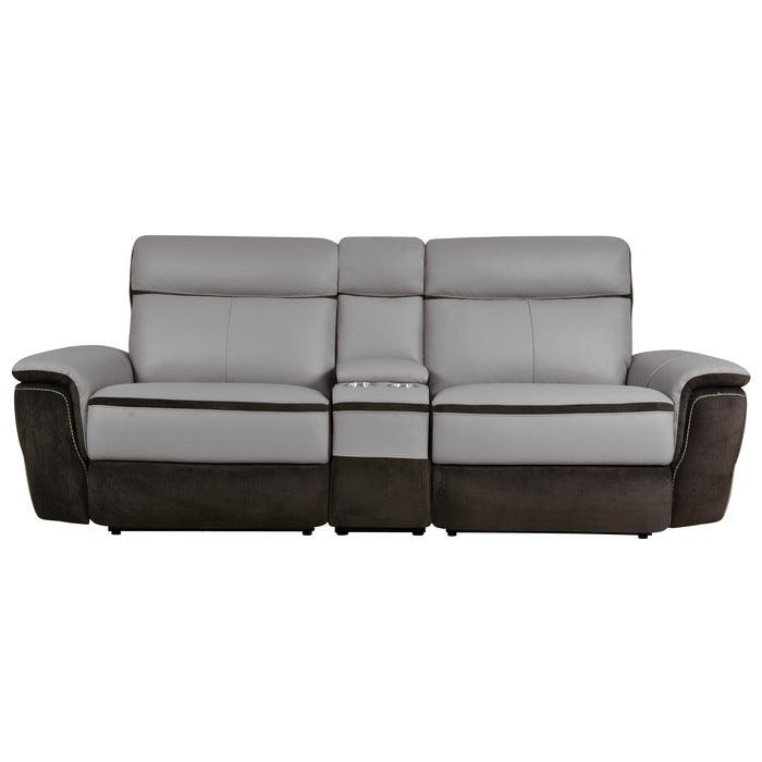 Homelegance - Laertes Power Double Reclining Loveseat With Center Console In Taupe Gray - 8318-2Cnpw*