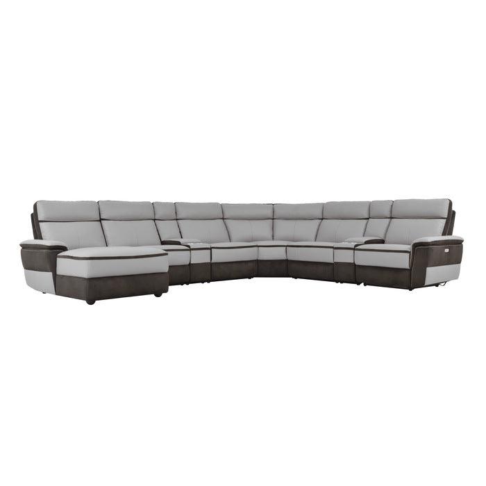 Homelegance - Laertes 8-Piece Modular Power Reclining Sectional With Left Chaise In Taupe Gray - 8318*8A1Pw