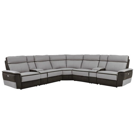 Homelegance - Laertes 8-Piece Modular Power Reclining Sectional With Left Chaise In Taupe Gray - 8318*7C1Pw