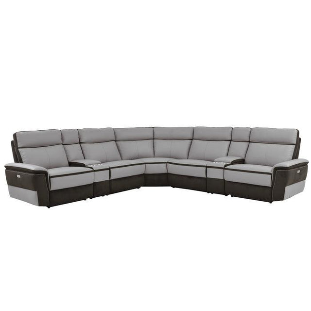 Homelegance - Laertes 7-Piece Modular Power Reclining Sectional In Taupe Gray - 8318*7C