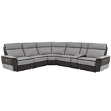 Homelegance - Laertes 6-Piece Modular Power Reclining Sectional In Taupe Gray - 8318*6C1Pw