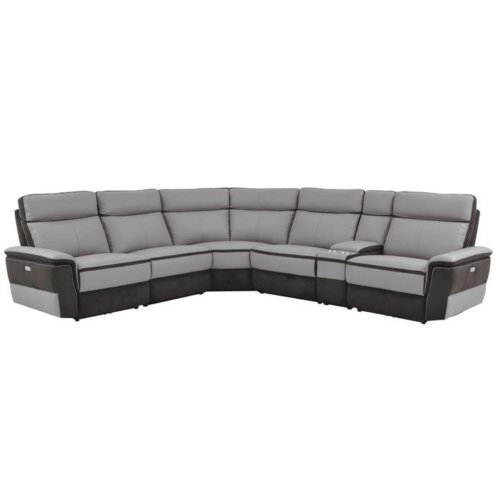 Homelegance - Laertes 6-Piece Modular Power Reclining Sectional In Taupe Gray - 8318*6C