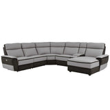 Homelegance - Laertes 6-Piece Modular Power Reclining Sectional With Right Chaise In Taupe Gray - 8318*6B1Pw