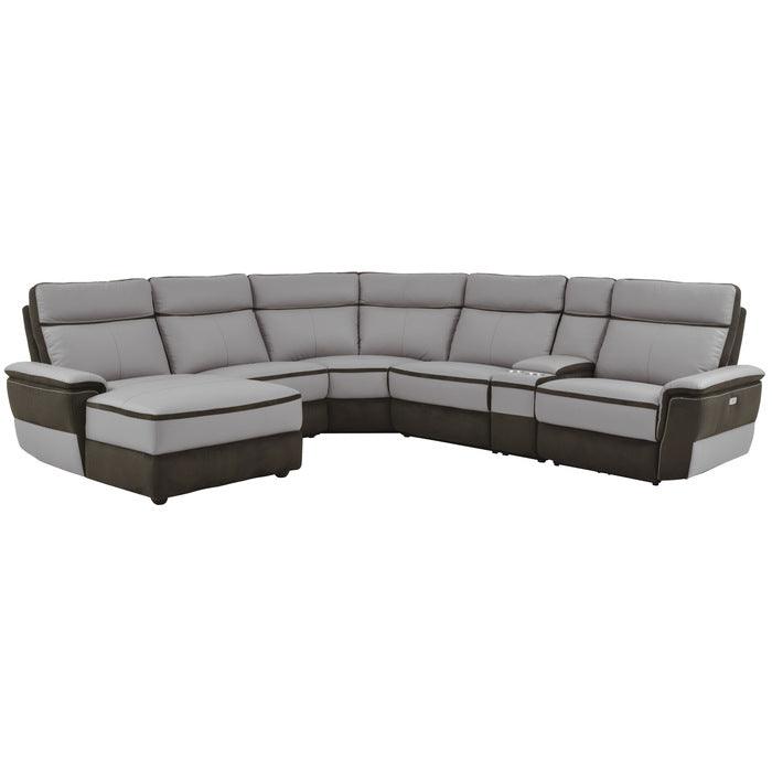 Homelegance - Laertes 6-Piece Modular Power Reclining Sectional With Left Chaise In Taupe Gray - 8318*6A1Pw